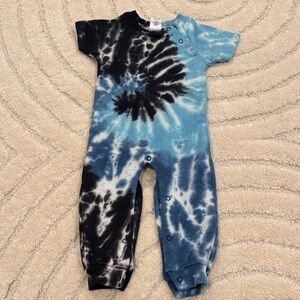 Blue Tie-Dye Baby One Piece -9M